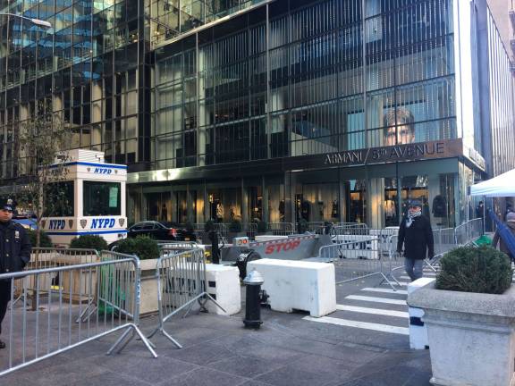 Security personnel at Trump Tower in late November. Photo: Sarah Nelson