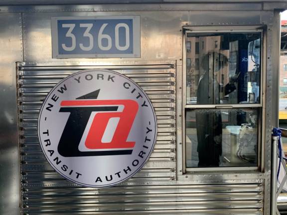 Looking at the forward motorman’s compartment, the New York City Transit Authority logo prominently placed, car 3360 was delivered to the NYCTA in August of 1964. It will be running once again on September 14, 60 years after, having served for 58 years.