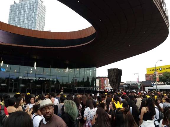 Fans lined up for G-Dragon's concert at the Barclays Center on July 27. Photo: Oscar Kim Bauman
