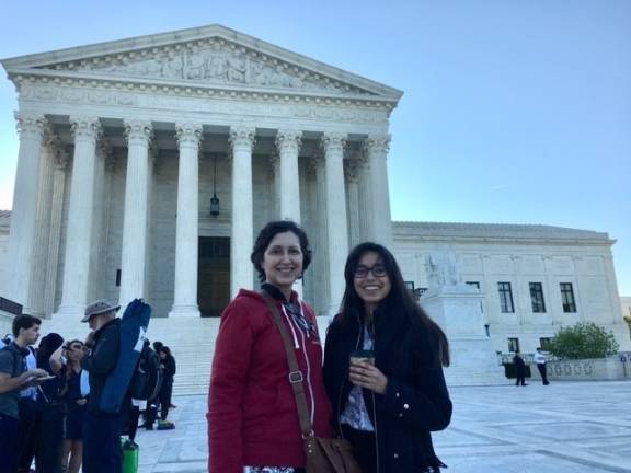 Mireya Navarro (left) and researcher Brianna Cea of the Brennan Center. Photo courtesy of Mireya Navarro