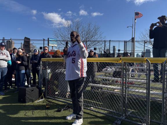 ”Doc” Gooden had his number 16 jersey number retired by the NY Mets last year. He said he wearing #5 during the parade in honor of Mets manager Davey Johnson who managed the Mets to their ‘86 World Series championship vs. the Boston Red Sox. Johnson passed last September at the age of 82.