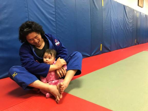 Shintaro Higashi and his daughter at Kokushi Budo. Photo courtesy of Shintaro Higashi