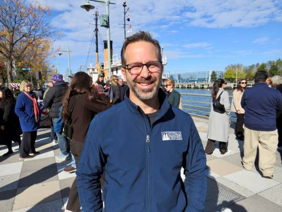 Buffalo Maritime Center Executive Director Brian Treziak not only runs the center, but spent 33 days onboard the Seneca Chief replica, emceed each welcoming ceremony at 28 ports, and handled most operational details.