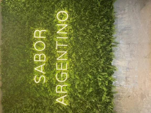 West Village newcomer Sabor Argentino’s neon and ivy wall decoration. Photo: Darya Foroohar