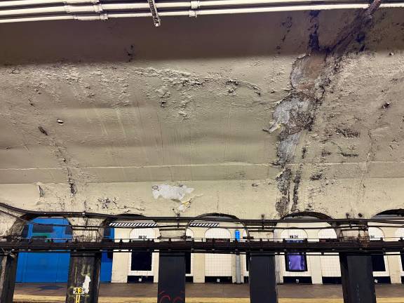 MTA chairman Janno Leiber warned that if repairs to infrastructure are not made on the aging subway system then “bad things” will happen. The 190th Street A train station in Upper Manhattan (above) has walls and ceilings that do not engender confidence.