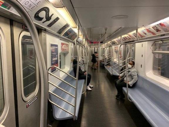 I took the #2 train to the West 72nd Street station. Here is the scene on my car for the five-mile trip. Again, the train was cleaned and sanitized.