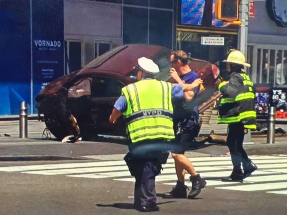 Richard Rojas, the driver of a Honda Accord that plowed through a crowded Times Square sidewalk, killing one person and injuring 22, has been charged with one count of second-degree murder, 20 counts of second-degree attempted murder, and five counts of aggravated vehicular homicide. Photo: Francisco Díaz De Azevedo