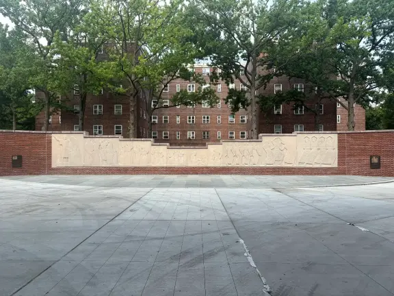 Richmond Barthé frieze, “Exodus and Dance,” at Kingsborough Houses, Crown Heights, Brooklyn.