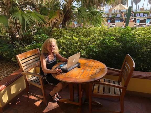 The author at her Florida desk. Photo courtesy of Bethany Kandel