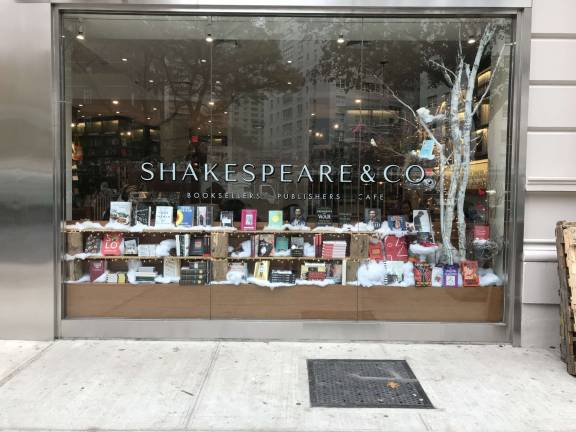 Store window on Broadway. Photo courtesy of Shakespeare &amp; Co.