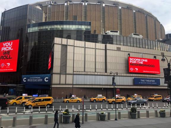 One plan, which the MTA opposes as too costly, would pay Madison Square Garden $450 million for the right to knock down The Theater at MSG on the Eighth Ave. side of the station. The MTA wants some other parcels, and wants MSG to contribute for free. Photo: Keith J. Kelly