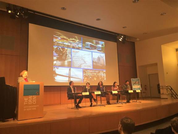 State Sen. Liz Krueger (left) moderated a panel discussion on potential solutions to the city's transit woes at CUNY Graduate Center on March 1. Photo: Michael Garofalo