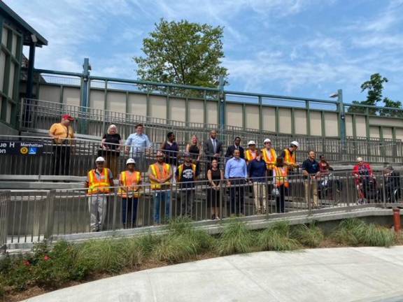 The new accessible Avenue H Q station in Ditmas Park, Brooklyn, boasts a ramp, accessible turnstiles, and new roof and lighting fixtures, designed to make entering and exiting the station as easy as possible. Photo: Darya Foroohar