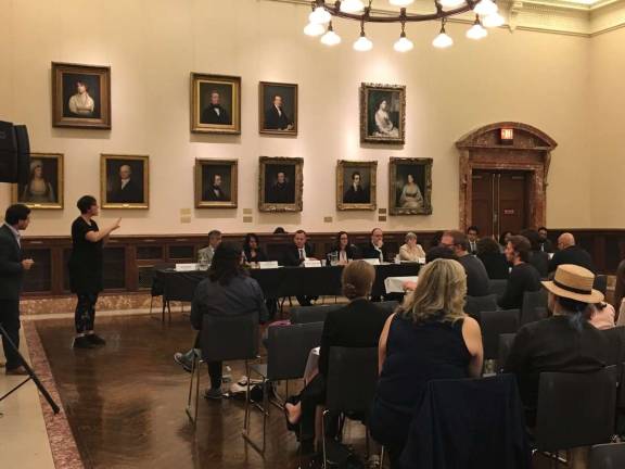 The charter revision commission convened by Mayor Bill de Blasio is evaluating the role community boards play in New York City government, and could submit policy changes for voter approval on the November ballot. Photo: NYC Charter Revision Commission, via Twitter