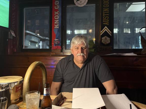Pete Sullivan, aka Quizmaster Pete, leads the weekly Pub Trivia Night at O’Hanlon’s in the East Village.