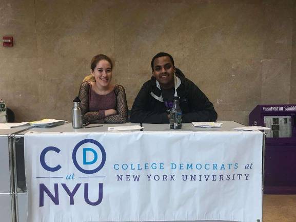 Members of NYU's College Democrats. Photo courtesy of College Democrats at NYU, via Facebook