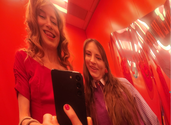 Our intrepid reporter with the museum’s founder Nicole Utley.