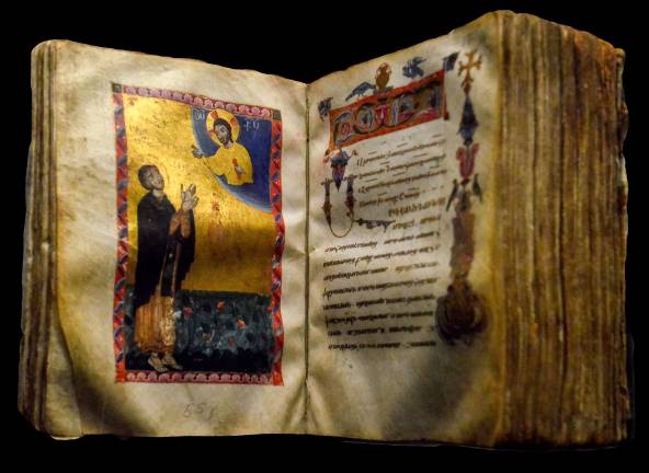 A magnificent gilded manuscript giving a sense of the wealth and piety of medieval Armenia. Photo: Adel Gorgy.