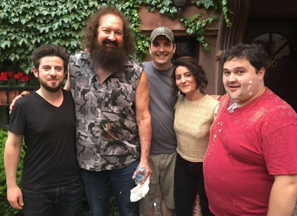 Rob Margolies with “Weight” co-star Randy Quaid, co-producers Nick Young and Carly Sadolf, and Zackery Byrd, who is making his film debut. Photo: Evi Quaid
