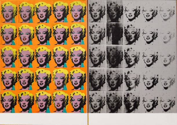 Andy Warhol, "Marilyn Diptych," 1962, Acrylic, silkscreen ink, graphite on linen, two panels, 80 7/8 × 114 in. Credit: Adel Gorgy