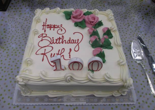 Birthday cake for Ruth Katz. Photo: Deborah Fenker