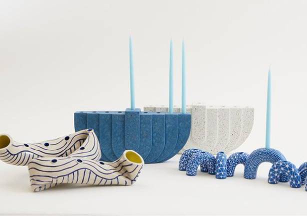 Menorahs from The Jewish Museum gift shop. Photo via thejewishmuseum.org