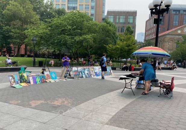 Art display in the park. Photo: Darya Foroohar