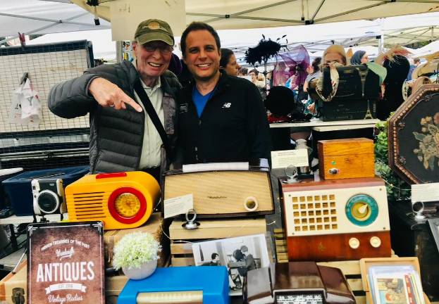 Bill Diehl poses with Nick Eglesky, one of his favorite vendors at the Grand Bazaar.