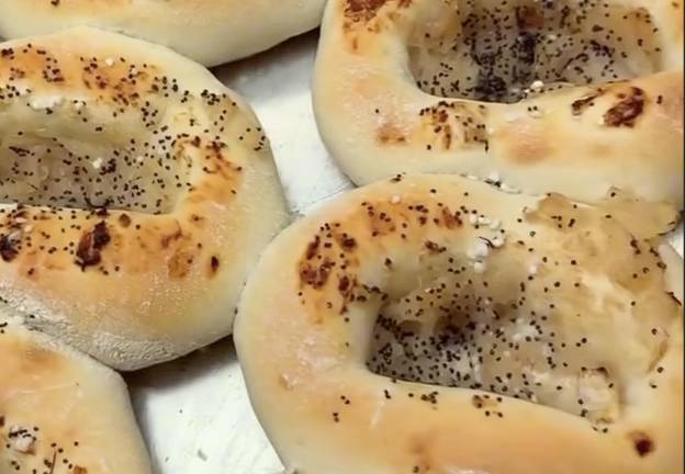 Only bialys fresh out of the oven at Kossar’s.