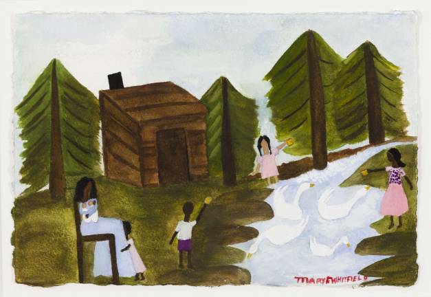 Mary F. Whitfield’s “4 Swans in Alabama,” June 2003. Phyllis Stigliano Art Projects. Photo courtesy of Jeanette May.