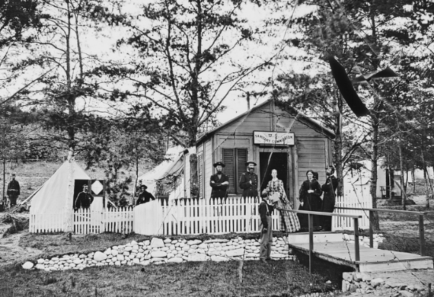 Nurses and officers of the U.S. Sanitary Commission in Alexandria, Va., in 1863