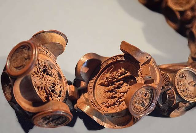 The large, final bead of Henry VIII's rosary opens to reveal miniature sacred realms. Photo: Adel Gorgy