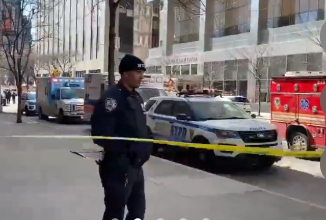 Police and the FDNY responded to a suspicious package in the lobby of Memorial Sloan Kettering Cancer Center on March 14 for what was initially feared to be an explosive.