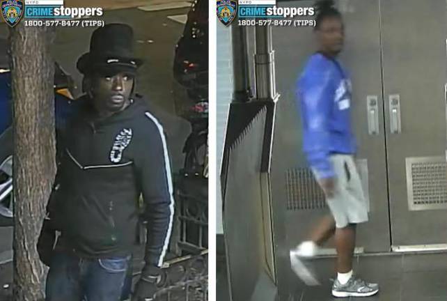 Top hat stabber (left) wanted for assault on the Bowery; and right: wanted for public lewdness on R the train.