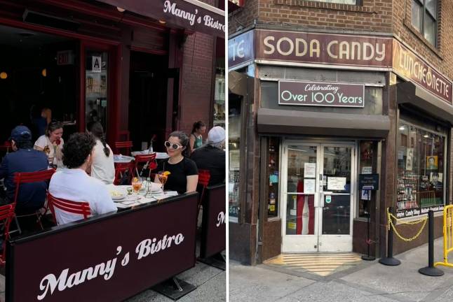 Manny’s Bistro on Columbus Avenue; Lexington Candy Shop on Lex.