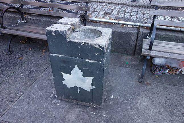 This old fountain at the city basketball courts on West 4th Street could be replaced by a new version that would enable residents to drink from it as well as providing a spigot to refill water bottles. The new law requires 50 new fountains to be built.