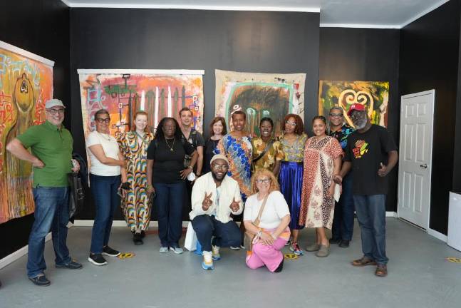 In a Harlem art gallery. Photo: Deborah Clark Fairfax