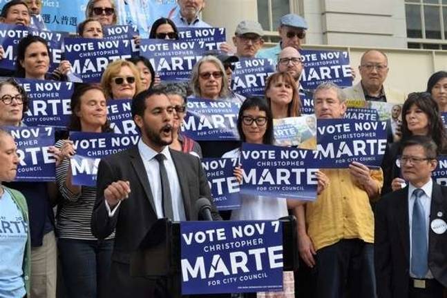Independence Party candidate Christopher Marte, running for the District 1 City Council seat, is among a few candidates seeking to upend the two-party system in the November 7 general election.