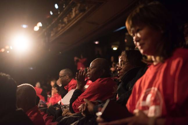 Attendees at Mayor Bill de Blasio's State of the City address at the Apollo Theater on Monday night.&#xa0;Michael Appleton/Mayoral Photography Office