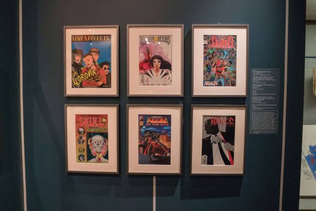 A display of Latino comic books from the 1980, which are among about 150 items comprising the New York Public Library's “What's New? Recent Acquisitions" exhibit, on view through Feb. 11 at the Stephen A. Schwarzman Building on Fifth Avenue. Photo: Jonathan Blanc/NYPL
