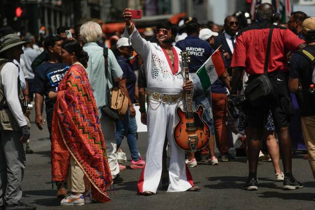 Elvis is everywhere, even at the Indian Day Parade.
