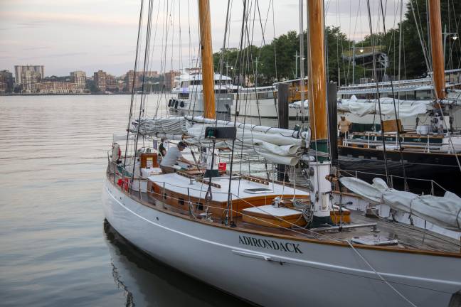 Straus News observed the Sail4th 250 Parade of Sail aboard the 100-foot schooner, Adirondack, which was an escort for the Italian tall ship, “Amerigo Vespucci.”