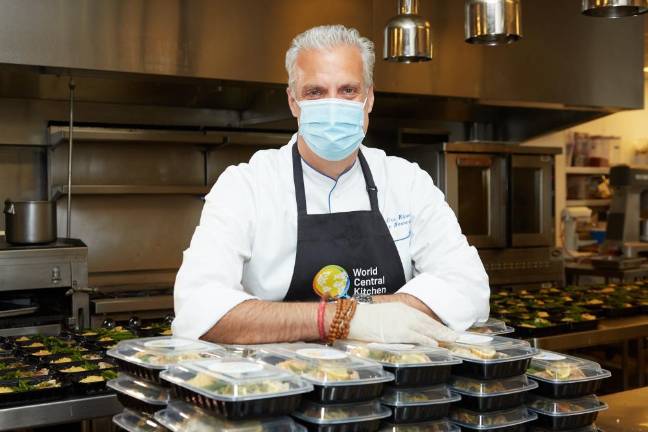 Chef Eric Ripert at Le Bernardin for World Central Kitchen.