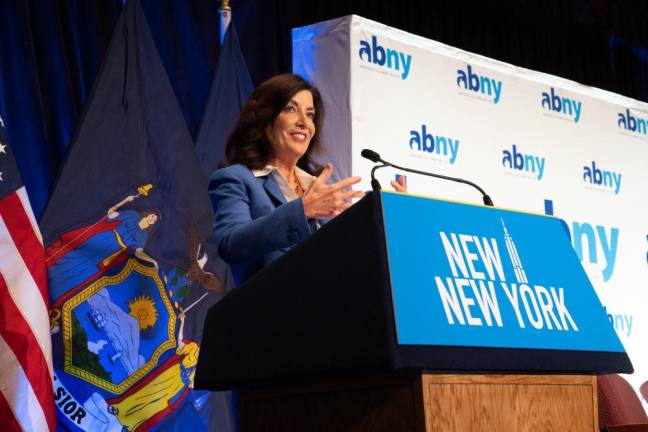 Governor Kathy Hochul at announcement for New New York panel’s action plan. Photo: Don Pollard / Office of Governor Kathy Hochul
