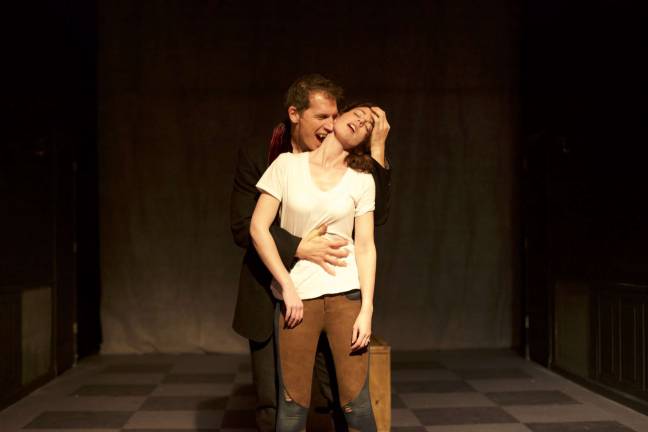 Patricia Lynn and Tom Schwans in a 2016 production of "Dracula," adapted by Lynn from the novel by Bram Stoker. Photo: Ian Friedman