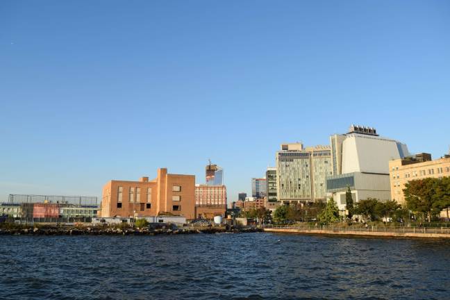 The Whitney Museum and Gansevoort Peninsula, the proposed site of the sculpture, as seen from the south. Photo: Michael Garofalo
