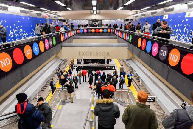 The Second Avenue subway's 96th Street station on New Year's Day, the first day of regular service on the new line. Photo: The Governor's Office
