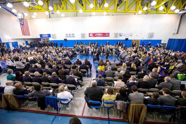 Mayor Bill de Blasio told the audience at a town hall meeting at St. Francis College in Brooklyn on October 18 that online retailers like Amazon are "very destructive to communities," saying he's never shopped at the e-commerce behemoth. His timing was unusual: Only a couple of hours earlier, the city had submitted a bid to lure Amazon's proposed second headquarters. Photo: Benjamin Kanter/Mayoral Photo Office