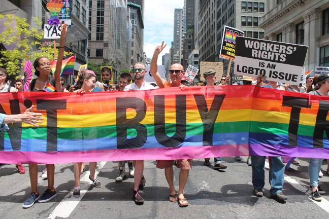 ACT UP and Rise and Resist at the Gay Pride March down Fifth Avenue, June 25, 2017. Photo: Elvert Barnes, via flickr