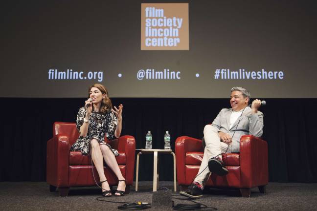Eugene Hernandez, deputy director of the Film Society of Lincoln, with the film director Sofia Coppola. Photo: Mettie Ostrowski
